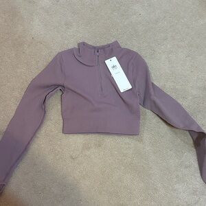 ALO Yoga Mauve Long Sleeve Crop Top